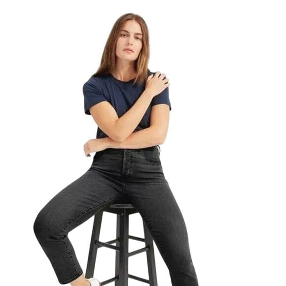 EVERLANE Gray High Rise Slim Straight Jeans  Ankle Sustainable Minimalist Denim - Picture 3 of 14